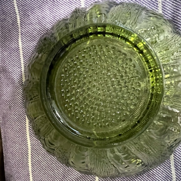 Vintage set of 2 Indiana glass sunflower green bowls - Picture 4 of 7